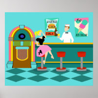 Poster da fonte de soda retrorreflectora