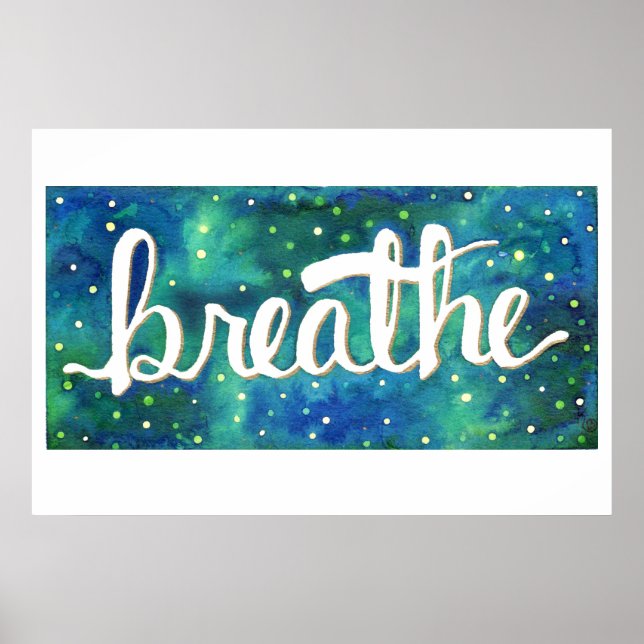 Poster da Galáxia do Respiro Azul e Verde (Frente)