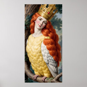 Poster da Garota Monstro Harpia de Cabelo Laranja