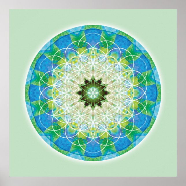 Poster da Geometria Sagrada Mandala 12 (Frente)