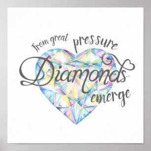 Poster Da grande pressão os diamantes emergem