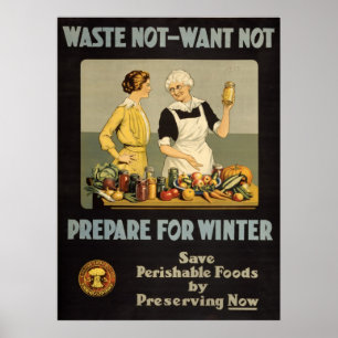 Poster da guerra mundial 1. O desperdício não,