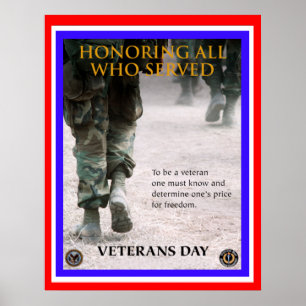 poster da honra do dia de veteranos de 8,99