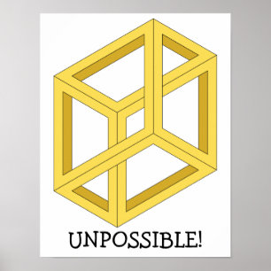 Poster da ilusão óptica de "Unpossible"