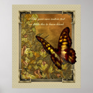 Poster da ilustração da borboleta do estilo do