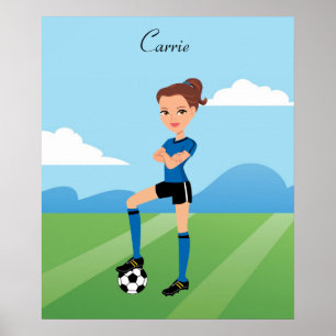 Poster da ilustração do jogador de futebol da