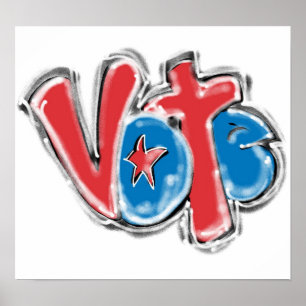 Poster da ilustração dos grafites do voto