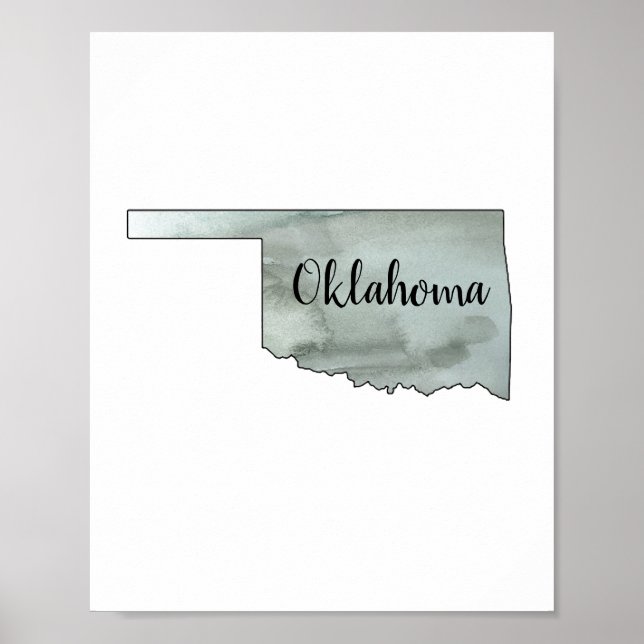 Poster da Ilustração Estatal de Oklahoma (Frente)