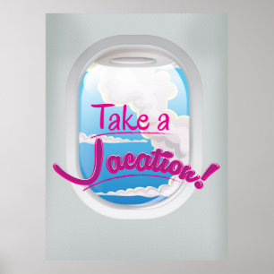 poster da janela de uma companhia aérea de féria