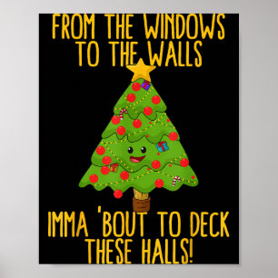 Poster Da Janela Para a Parede Árvore de Natal Em Xmas