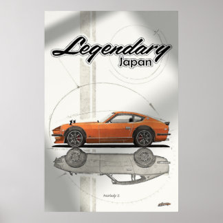 Poster da Legendária FairLady Z 240z S30 do Japão