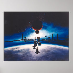 Poster da liberdade da estação espacial