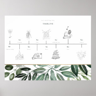 Poster da linha cronológica do casamento da Flores