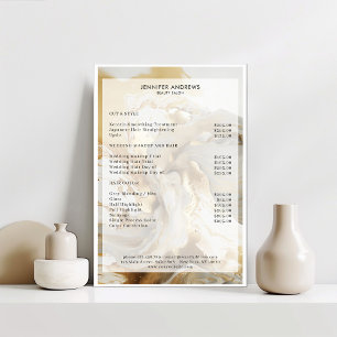 Poster da Lista de Preços do Salão do Marble Glitt