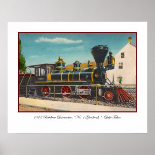 Poster da locomotiva do vintage