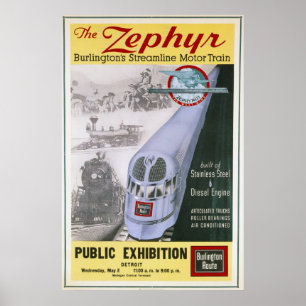Poster da locomotiva do Zephyr de Burlington do