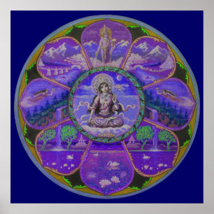 Poster da mandala de Tara da deusa