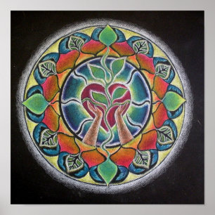 Poster da mandala do coração Sprouting