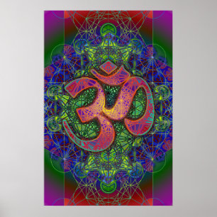 Poster da mandala do cubo do OM Metatron