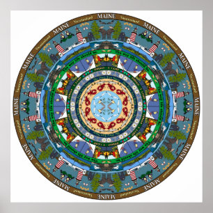 Poster da mandala do estado de Maine
