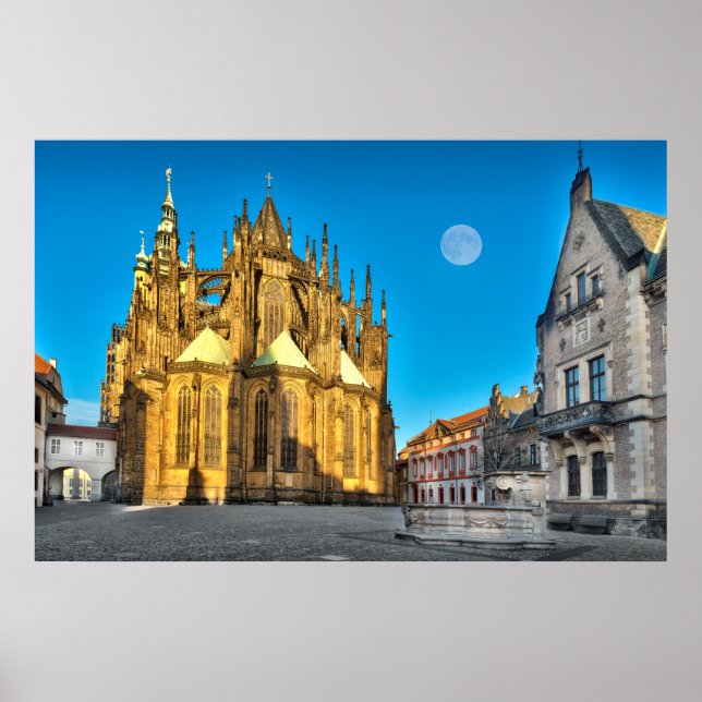 Poster da Manhã da Catedral de Praga Rua. (Frente)