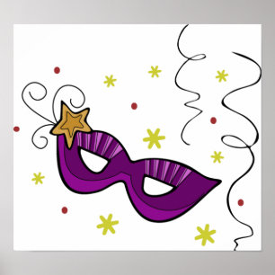 Poster da máscara de olho do carnaval