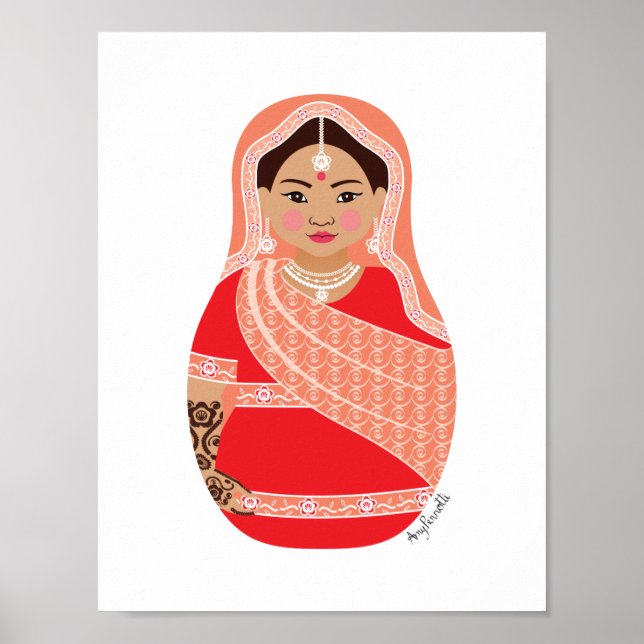 Poster da Matryoshka Indiana (Vermelha) (Frente)