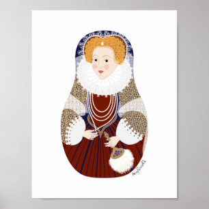 Poster da Matryoshka Rainha Elizabeth I da Inglate