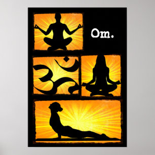 Poster da meditação da ioga do OM