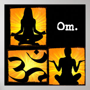 Poster da meditação da ioga do OM