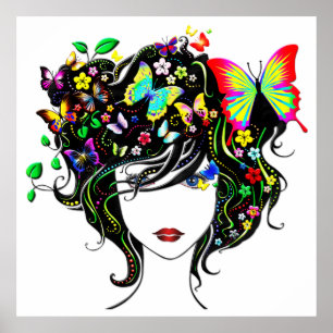 Poster da menina 1A da borboleta