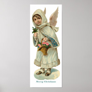 Poster da menina do anjo do Victorian do natal