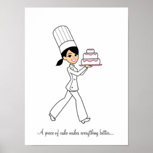 Poster da menina do cozinheiro chefe do padeiro do