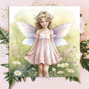 Poster da Menina Fada Caprichosa no Jardim de Flor
