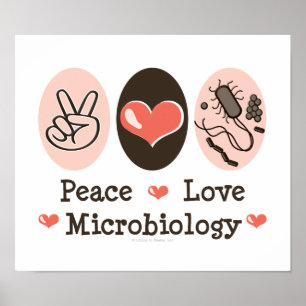 Poster da microbiologia do amor da paz