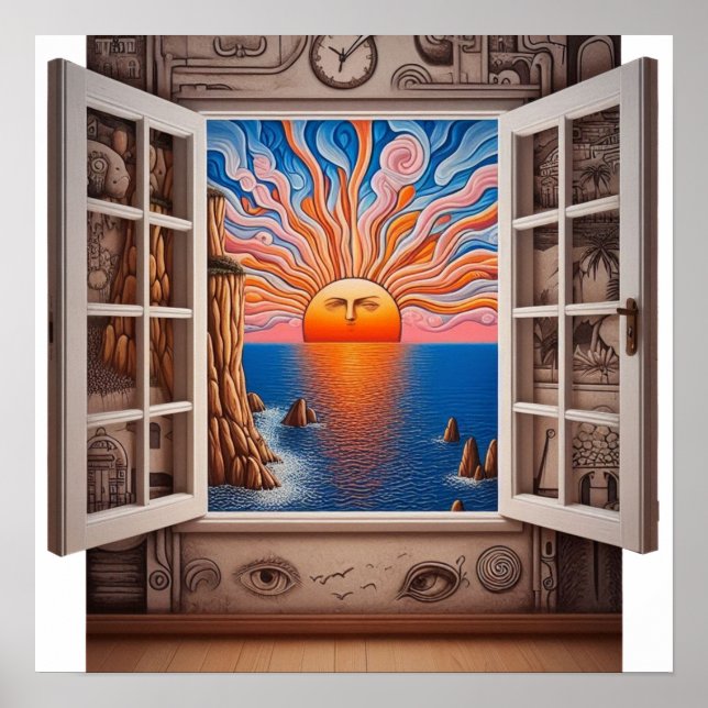 Poster Da minha janela: Sunset e Cliff (Frente)