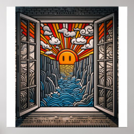 Poster Da minha janela: Sunset e penhasco 2