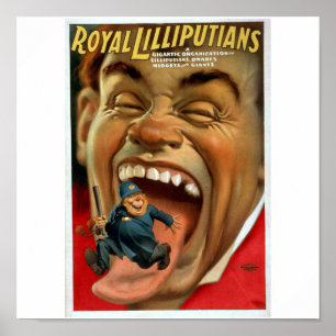 Poster da mostra lateral do circo do vintage