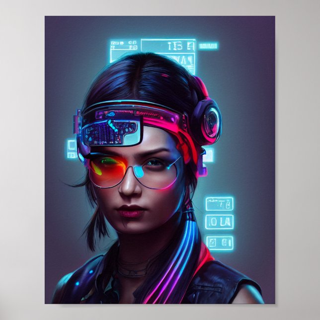 Poster da Mulher Cyberpunk (Frente)