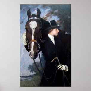 Poster da mulher e do cavalo