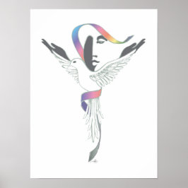 Poster Da Mulher, Pomba Branca