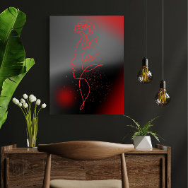 Poster da Mulher Vermelha Minimalista