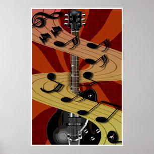 Poster da música da guitarra