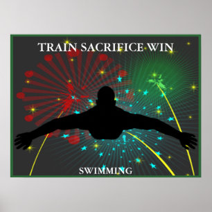 Poster da natação da vitória do sacrifício do