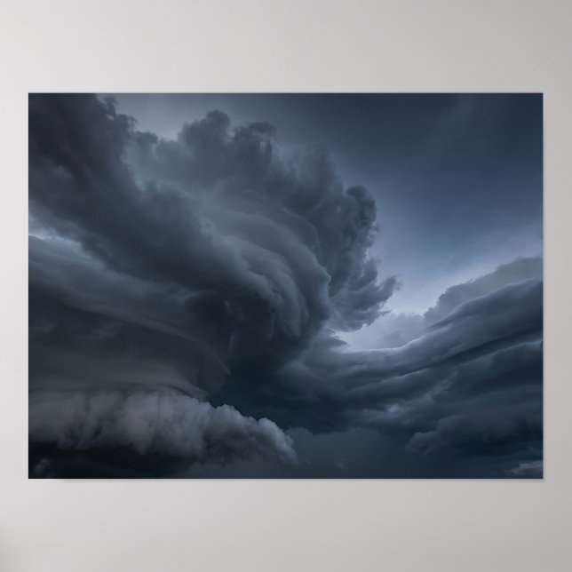 Pôster da Natureza com Nuvens de Tempestade Escult (Frente)