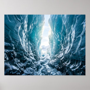 Pôster da Natureza da Passagem de Gelo Glacial Azu