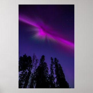 Pôster da Natureza do Céu Noturno da Aurora Boreal