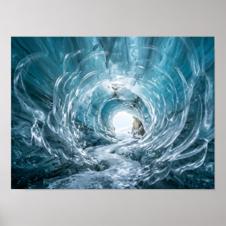 Pôster da Natureza do Túnel de Gelo Glacial Azul