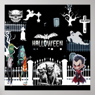 Poster da Noite Assustadora do Halloween