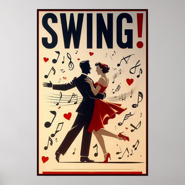 Poster da noite de balanço de Swing Vintage (Frente)